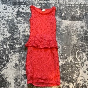 Salmon Peplum Dress